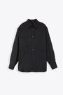 Black wool shirt with front pockets  