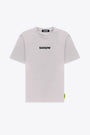 Off white cotton t-shirt with front logo and back smile print  