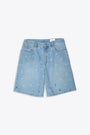 Light blue denim shorts with monogram pattern - Miles Shorts 