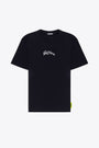 Black t-shirt with front italic logo and back graphic print 