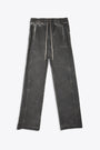 Pantalone in cotone cerato grigio scuro con bottoni laterali - Pusher Pants 