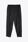 Pantalone in fresco lana nero con elastico in vita - Savoys 