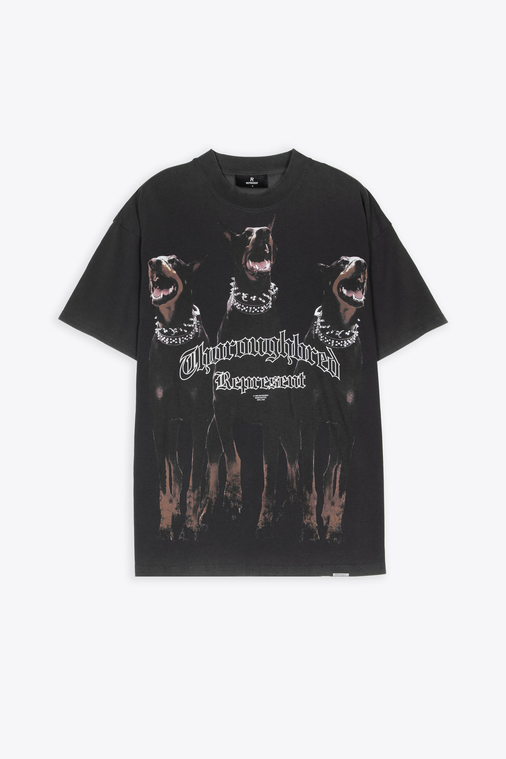 alt-image__Washed-black-t-shirt-with-graphic-print---Horoughbred-T-shirt-