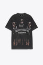 T-shirt in cotone nero lavato con stampa grafica - Horoughbred T-shirt 
