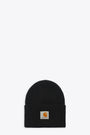 Black ribbed beanie with logo - Acrylic Watch Hat 