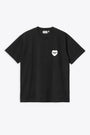 Black cotton t-shirt with heart graphic print - S/S Heart Bandana T-Shirt 