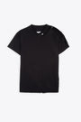 T-shirt nera in cotone con apertura sulla spalla 
