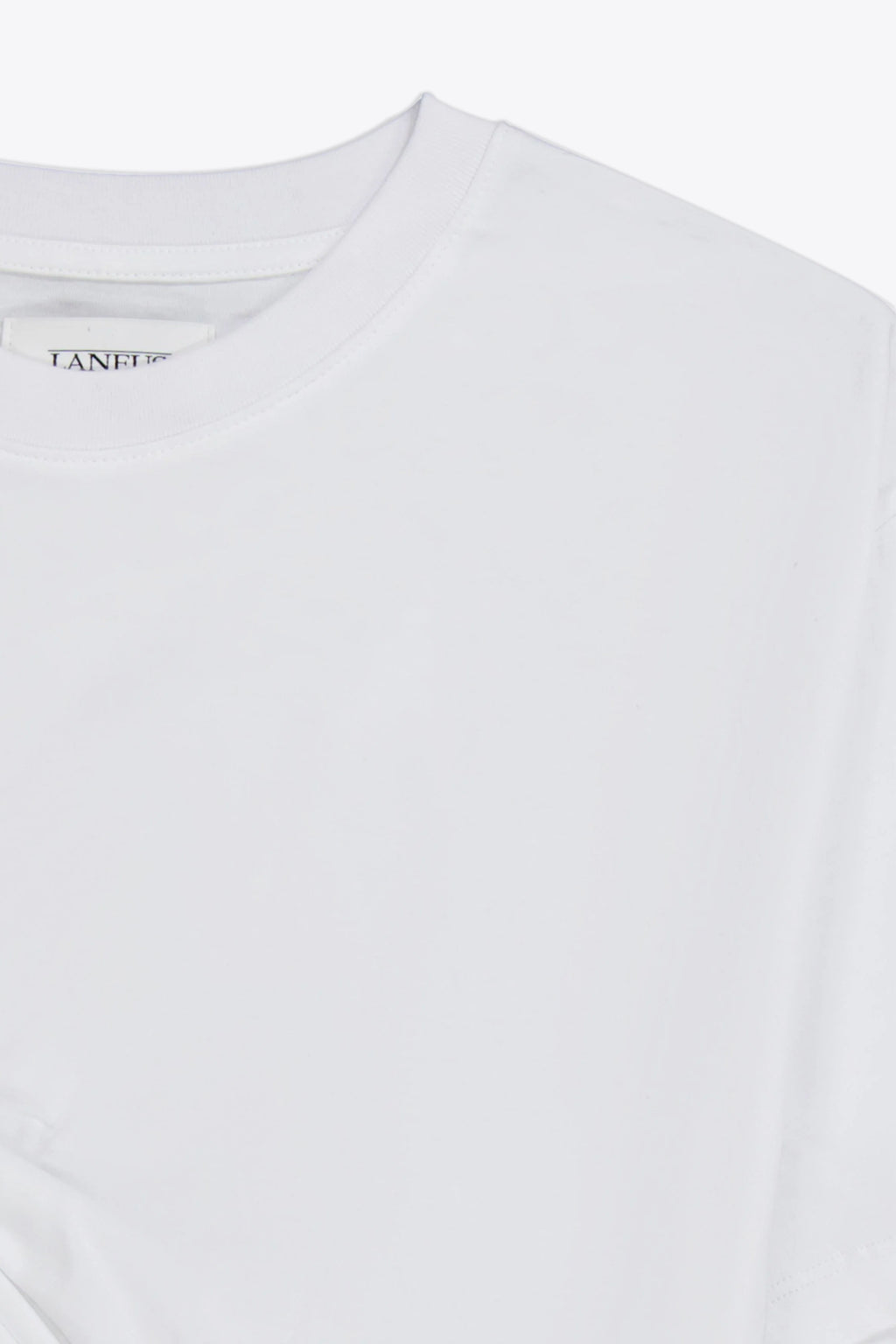 alt-image__T-shirt-bianca-in-cotone-con-drappeggio---Jersey-T-shirt