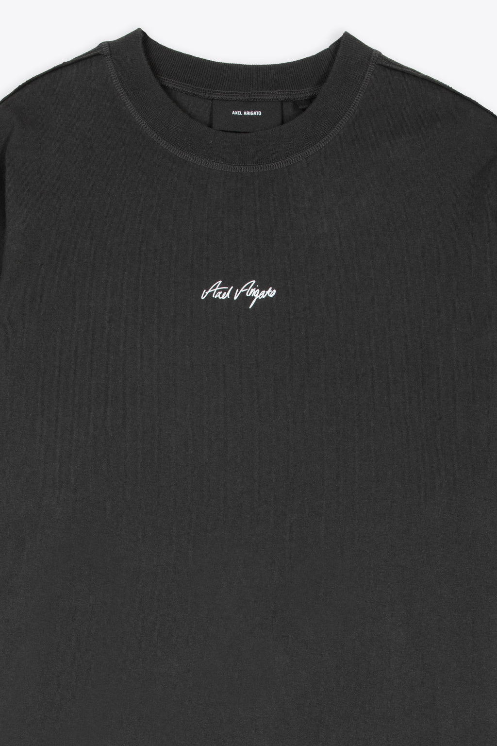 alt-image__Faded-black-t-shirt-with-italic-logo-print---Essential-T-shirt