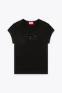 T-shirt nera con logo oval-D ricamato - T Angie 