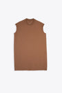 Brown cotton oversized sleveless t-shirt - Tarp T 