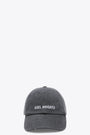 Washed black distressed denim cap with logo - Block Distressed Cap 