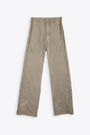 Pantalone in cotone cerato grigio perlaa con bottoni laterali - Pusher Pants 