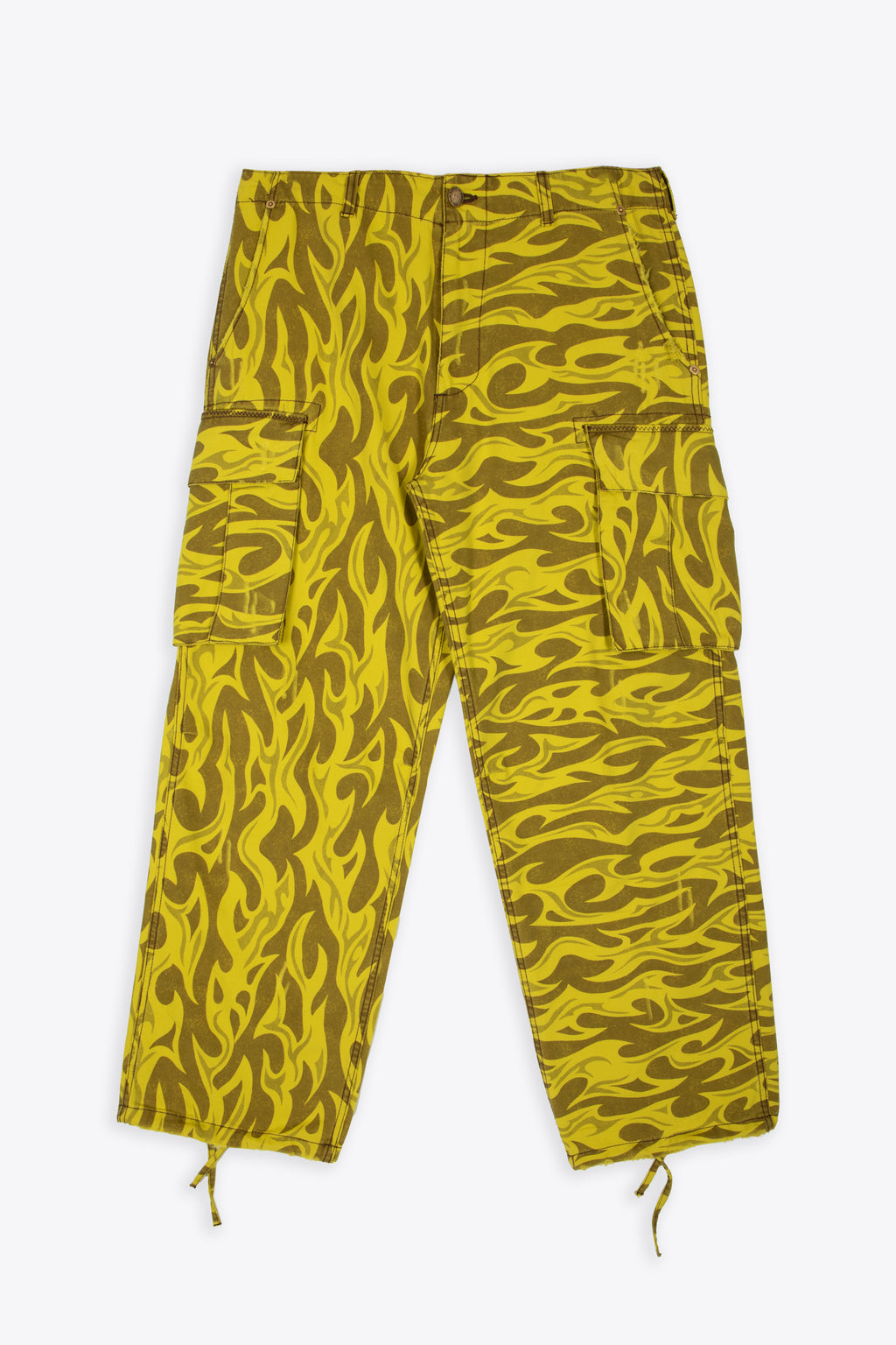 alt-image__Pantalone-cargo-in-canvas-giallo-con-stampa---Unisex-Printed-Cargo-Pants-Woven