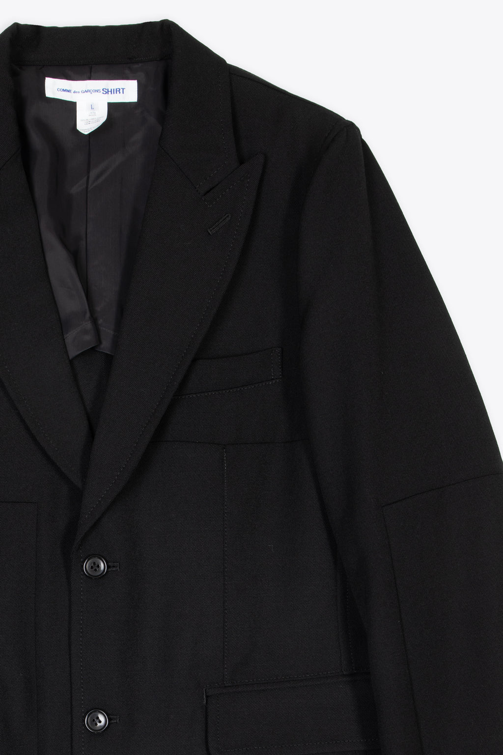 alt-image__Black-wool-patchwork-blazer-with-peak-lapel