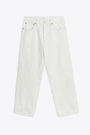 Off white distressed denim twill pant with wide leg - Wide Twist Jeans 