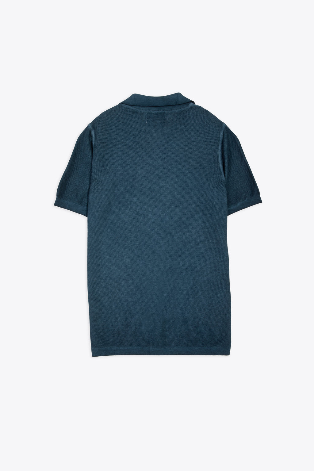 alt-image__Blue-moss-stitch-knitted-cotton-polo-shirt
