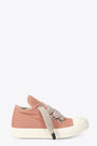 Pink nylon low sneaker with jumbo lace - Jumbo lace puffer low sneaks 