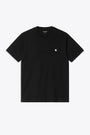 Black cotton t-shirt with chest logo embroidery - S/S Madison T-Shirt 