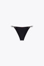 Black lycra swim panties with metal Oval D - Bfpn Irina 