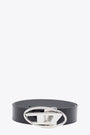 Cintura in pelle reversibile nero/grigio con Oval D - Oval D Logo Rev B-1DR Rev II 