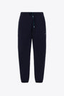 Dark blue cotton sweatpant with elastic ankle cuffs 