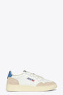 White leather low sneaker with blue tab - Medalist 