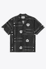 Camicia manica corta nera con stampa allover - S/S Heart Bandana Shirt 