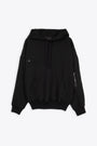 Black cotton oversized hoodie 