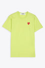 T-shirt verde lime con patch cuore grande 