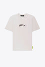 Off white t-shirt with front italic logo and back graphic print 