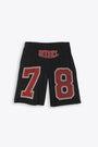 Black cotton mesh basket shorts with logo - P Tain Short 