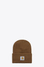 Tobacco brown ribbed beanie with logo - Acrylic Watch Hat 
