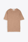 Beige linen blend t-shirt 